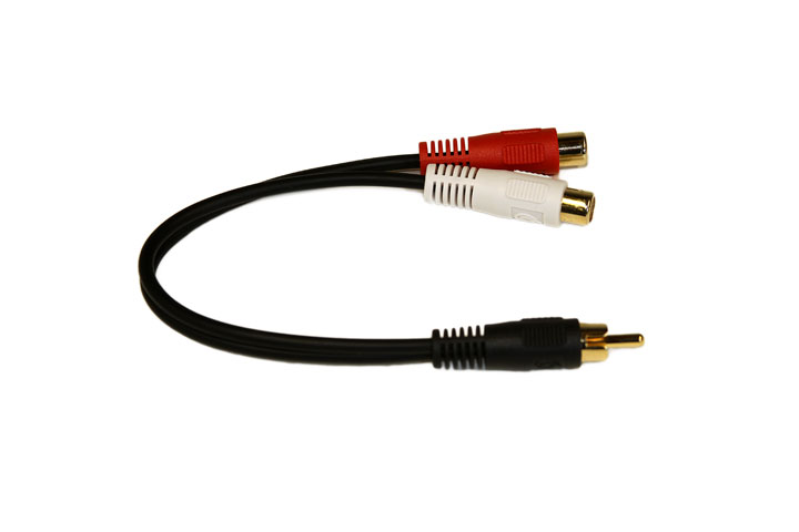 photo of PC CABLE WORLD RCA Y-CABLE 1 Male-2 FEMALE, 6 