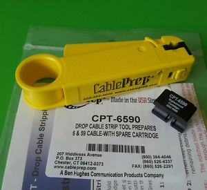 photo of CABLEPREP CABLE STRIP TOOL FOR RG6 AND RG59, CPT-6590 WITH EXTRA BLADE
