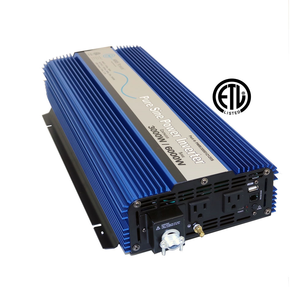 photo of Aims, 3000 Watt Pure Sine Inverter w/ USB  & Remote Port UL Listed to 458 Standards
