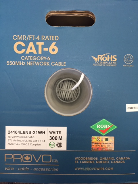photo of Cat6 FT-4 Cable White - Contracters series